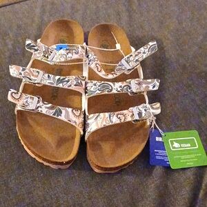 Size 10 NWT Birkenstock Florida Birko-Flor Paisley Light Rose
